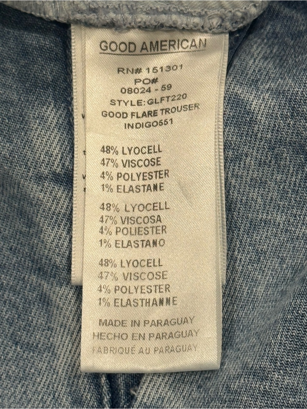 Good American Good Flare Trouser Jeans 14/32 Light Wash Wide Leg - Picture 9 of 13